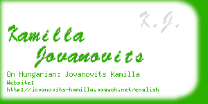 kamilla jovanovits business card